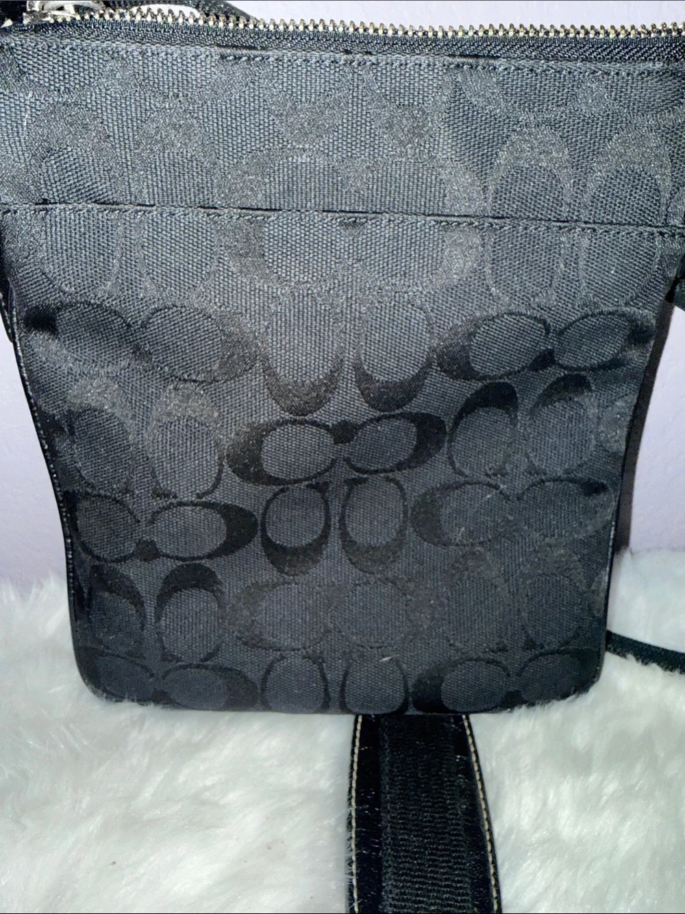 Coach Black Signature Jacquard Crossbody Bag